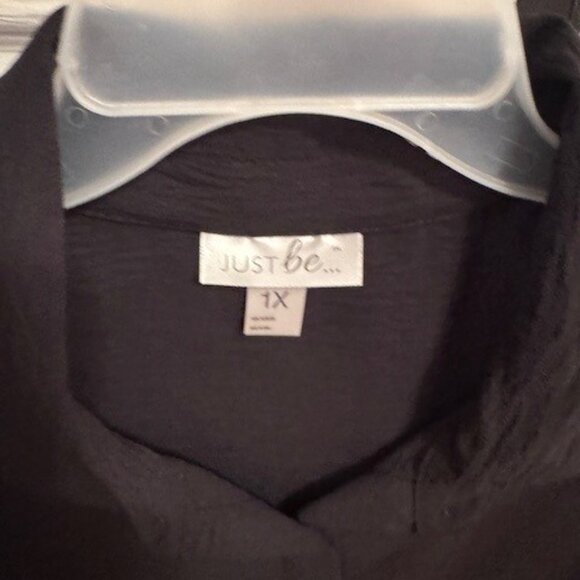 NWT LADIES BLACK BLOUSE, SIZE 1X, BY JUST BE - Picture 2 of 2